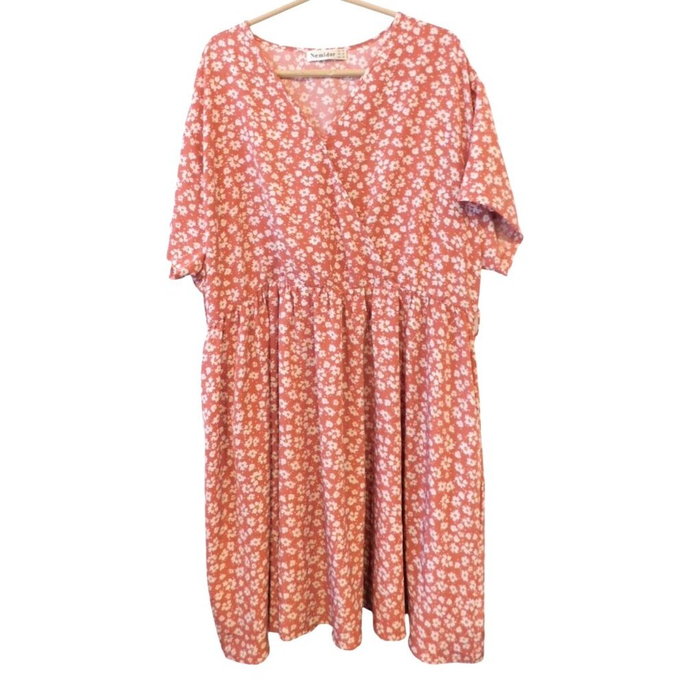 Nemidor Redwood Ditsy Floral Dress Women Size 22 Plus Size Pockets Flower Flowy